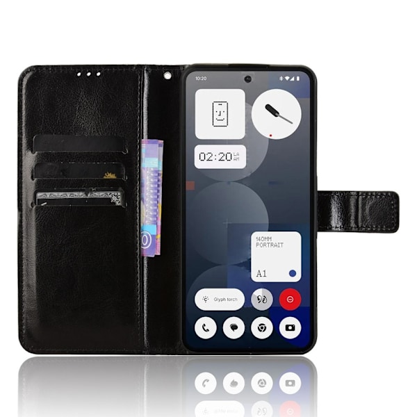 SKALO Nothing Phone (3a) Pro 5G PU-läder Plånboksfodral - Svart - Fler färger Svart