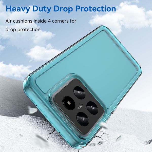 SKALO Xiaomi 14 5G Transparent TPU Metal Buttons Cover - Turkis Turquoise