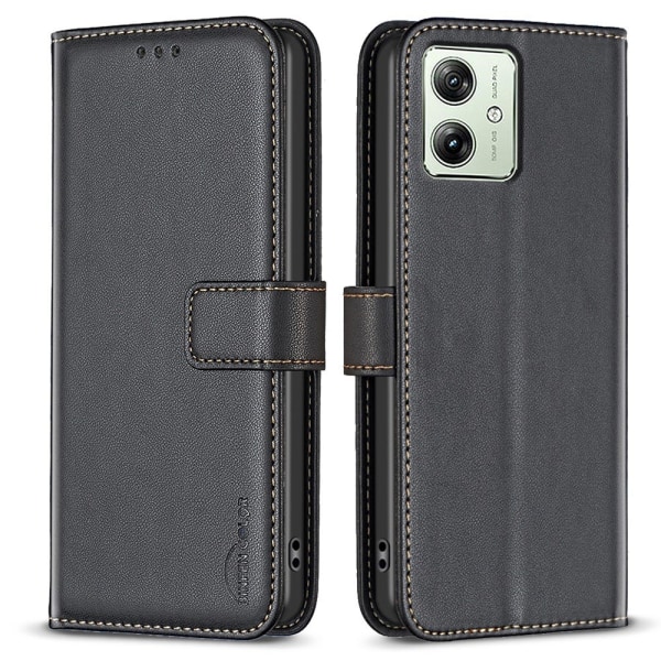 Motorola Moto G54 5G BINFEN COLOR Embossed Plånboksfodral - Svart Svart