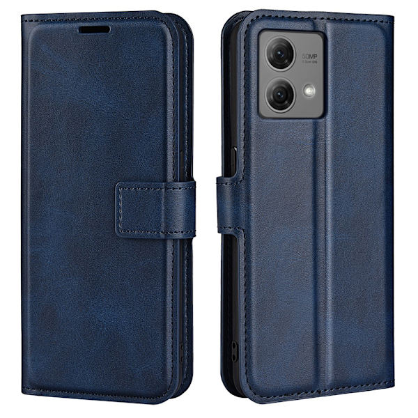 SKALO Motorola Moto G84 5G Premium Wallet Lompakkokotelo - Sininen Blue