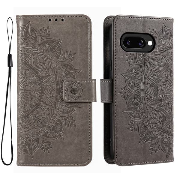 SKALO Mandala Plånboksfodral för Google Pixel 10a - Grå grå