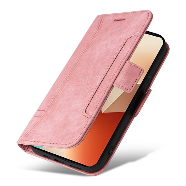 SKALO Xiaomi Redmi Note 13 5G BETOPNICE 001 Lompakkokotelo PU-nahkaa - Pinkki Pink