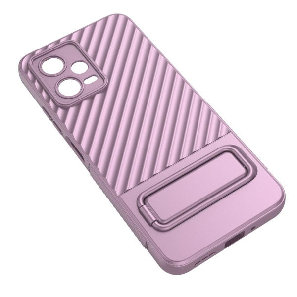 SKALO Xiaomi Redmi Note 12 5G Twill 2.0 TPU skal med ställ - Lila Lila