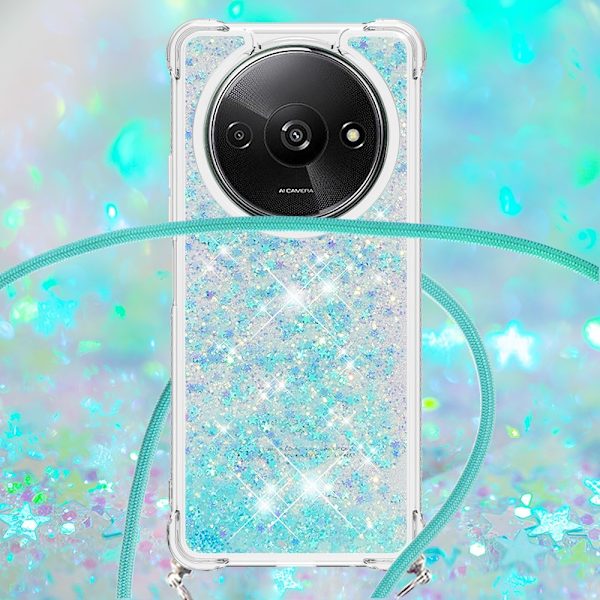 SKALO Xiaomi Redmi A3 Kvicksand Glitter Mobilhalsband - Turkos Turkos