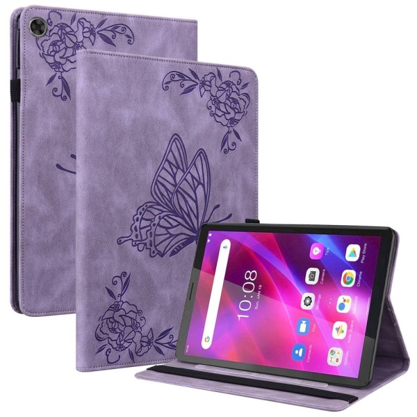 SKALO Lenovo Tab M7 (Gen 3) Mandala Butterfly Flip Cover - Lilla Purple