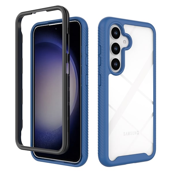 SKALO Samsung S24 Stødsikker Clear Hybrid Cover - Mørkeblå Dark blue
