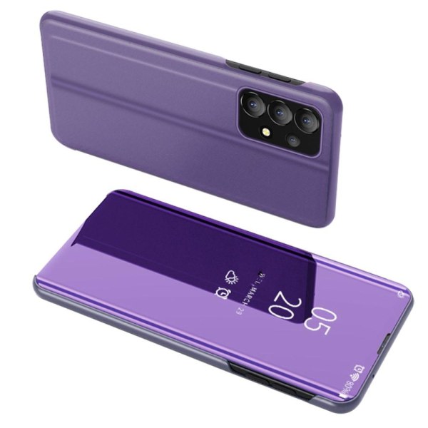 SKALO Samsung A13 4G Clear View Mirror Lompakko - Tumman violett Dark purple