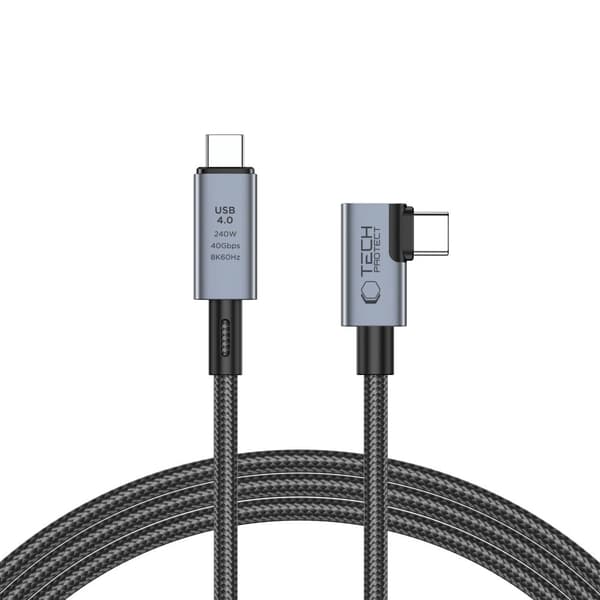 Tech-Protect UltraBoost Max USB-C-kabel USB 4.0 240W 1,5m - Grå Grey
