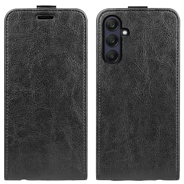 SKALO Samsung A26 5G Vertical Flip PU-Læder Flip Cover - Sort Black