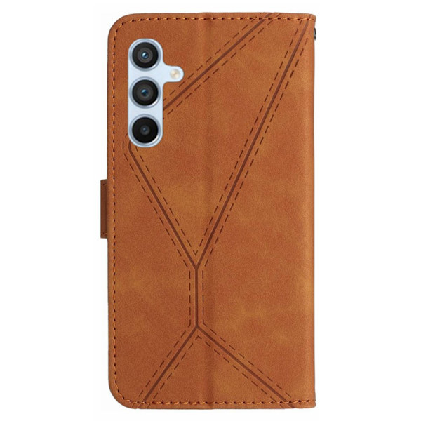 SKALO Samsung A15 4G Embossed Plånboksfodral i PU-Läder - Brun Brun