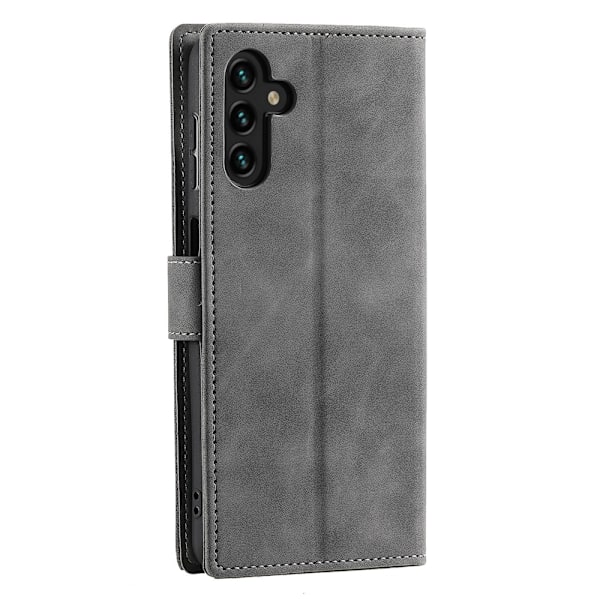 SKALO Samsung S25 Premium PU-Läder Splicing Plånboksfodral - Grå grå
