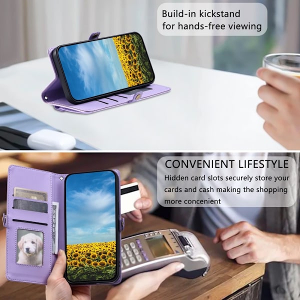 SKALO Motorola Moto G35 5G PU-Läder Envelope Plånboksfodral - Lila Lila