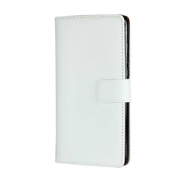 SKALO iPhone 11 Pro Max Flip Cover m. Pung i Ægte Læder - Vælg farve White