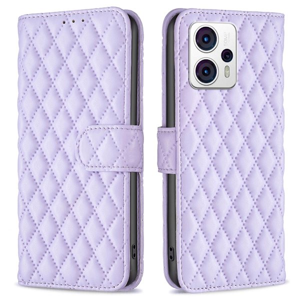 SKALO Motorola Moto G23 4G BINFEN COLOR Tikattu Lompakko - Violetti Purple