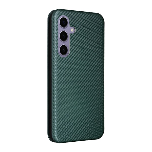 SKALO Samsung S25 Carbon Fiber Lompakkokotelo - Vihreä Green