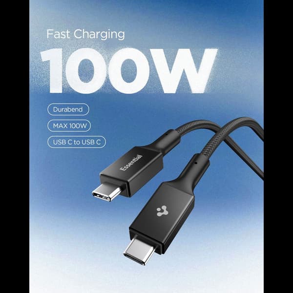 Spigen EB10015CC Essential USB-C-kabel 100W 1.5m - Sort Black