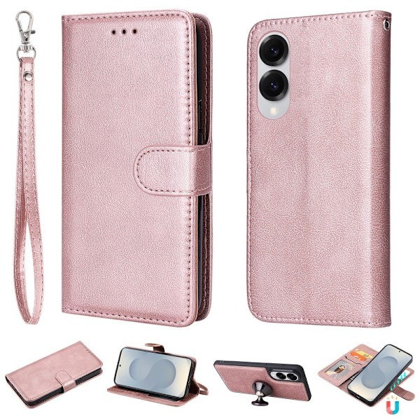SKALO Samsung S25 Edge 2-in-1 Magneettinen Irrotettava Lompakkokotelo - Ruusukulta Pink gold