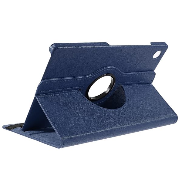 SKALO Samsung Tab A8 10.5 (2021/2022) 360 Litchi Suojakotelo - Tummansininen Dark blue