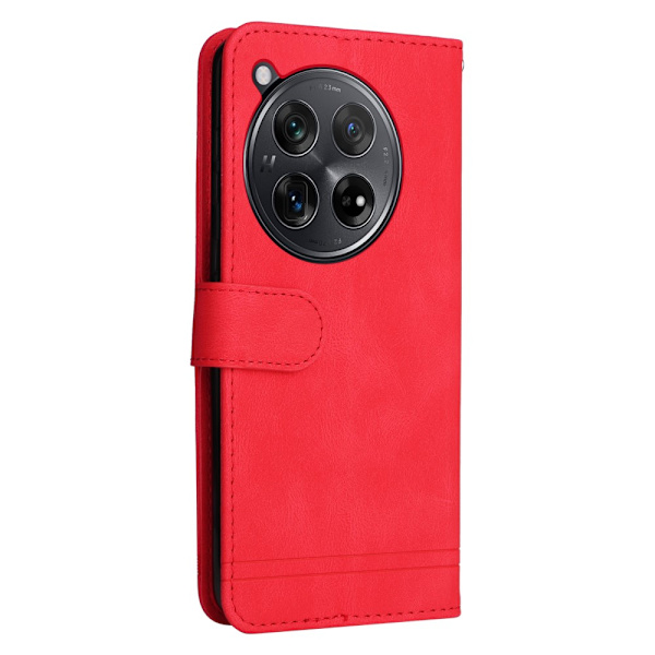 SKALO OnePlus 12R 5G Plånboksfodral i PU-Läder - Röd Röd