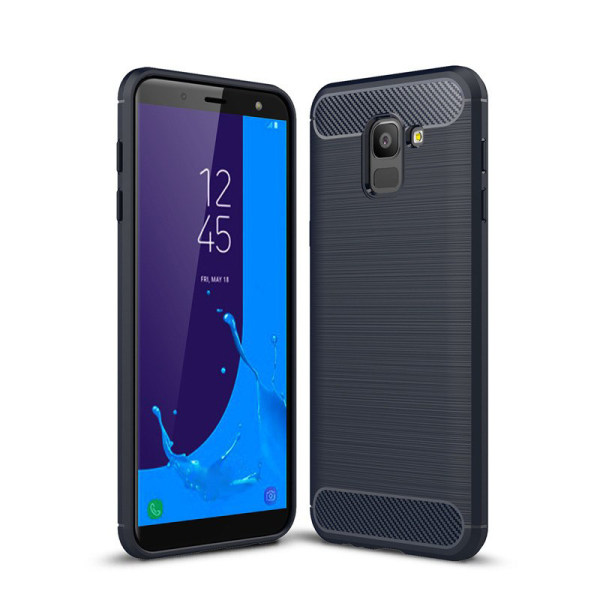 Stødsikker Armour Carbon TPU etui Samsung J6 (2018) - flere farver Blue