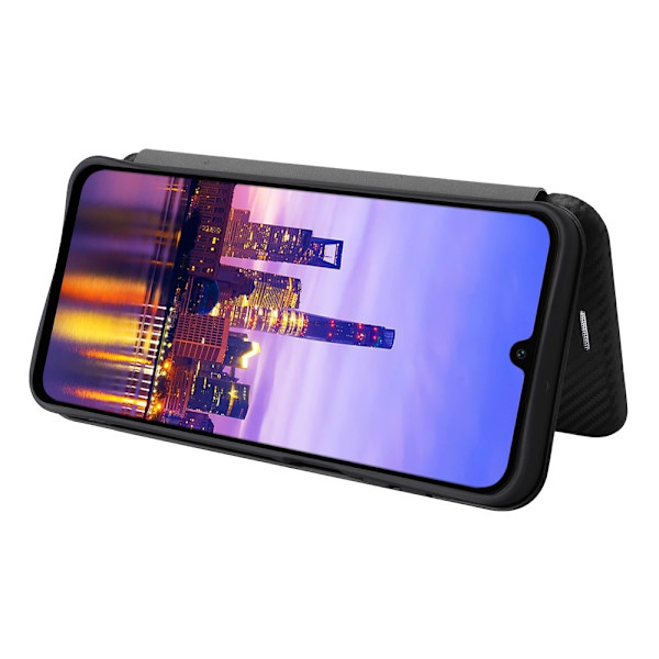 SKALO Samsung A16 Carbon Fiber Pungetui - Sort Black