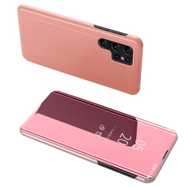 SKALO Samsung S24 Ultra Clear View Spegel fodral - Roséguld Rosa guld