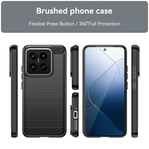 SKALO Xiaomi 14 5G Armor Carbon Stöttåligt TPU-skal - Fler färger Svart