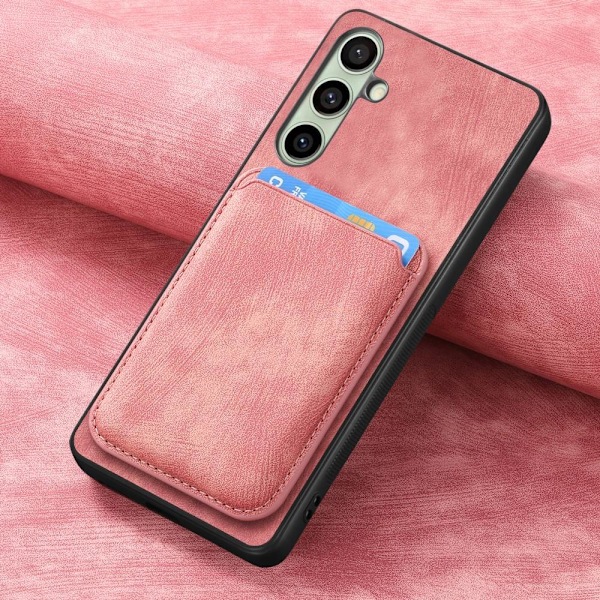 SKALO Samsung A36 5G PU-Läder Magnetisk Korthållare Skal - Rosa Rosa