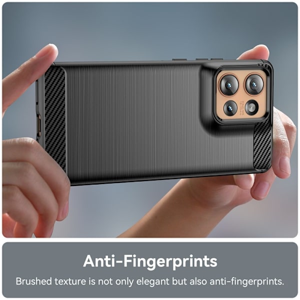 SKALO Motorola Edge 50 5G Armor Carbon Stødsikker TPU-cover - Vælg farve Black