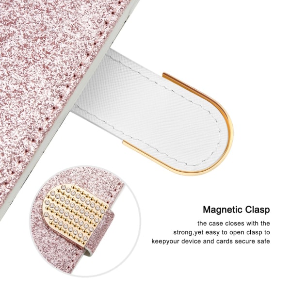 SKALO Samsung A54 5G Glitter design Plånboksfodral - Roséguld Rosa guld