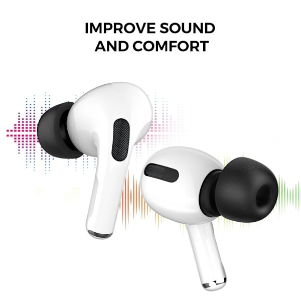 AHASTYLE AirPods Pro 1/2 Ørepropper med Memory Foam Sort - Medium Black
