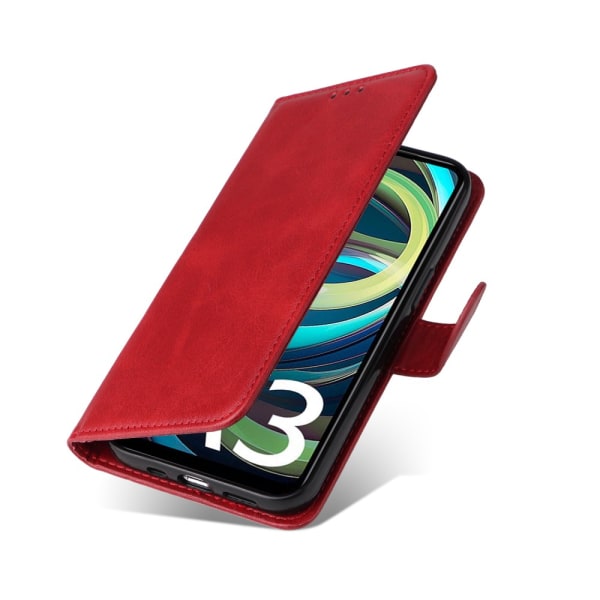 SKALO Xiaomi Redmi A3 PU-læder Pungetui - Vælg farve Red