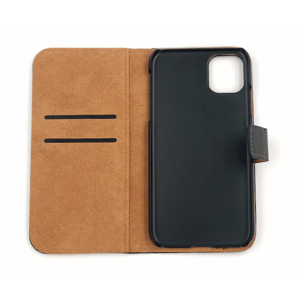 SKALO iPhone 11 Pro Max Flip Cover m. Pung i Ægte Læder - Vælg farve Yellow