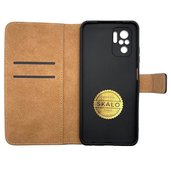 SKALO Xiaomi Redmi Note 10/10S Plånboksfodral Äkta Skinn - Fler färger Vit
