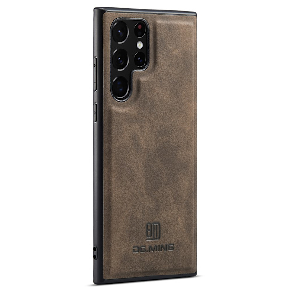 DG.MING Samsung S24 Ultra Premium PU-Läder Hybrid Skal - Grå grå