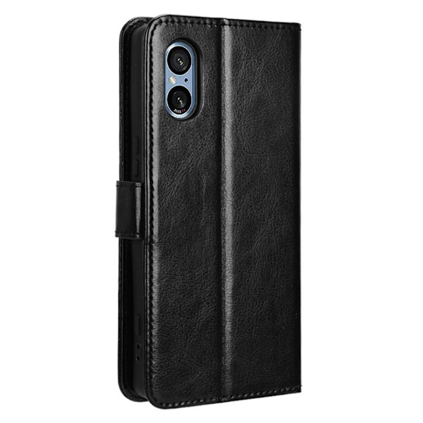 SKALO Sony Xperia 5 V Flip Cover m. pung i PU-læder - Sort Black