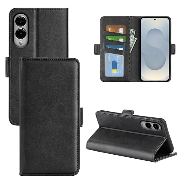 SKALO Samsung S25 Edge Premium ID Flip Cover - Sort Black