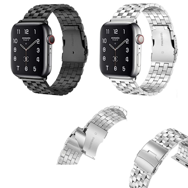 SKALO Fyrkant Metallarmband Apple Watch 42/44/45/49mm - Fler färger Silver