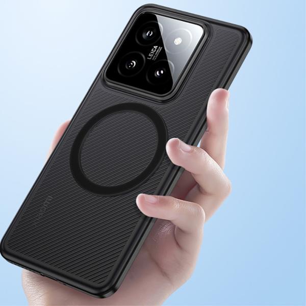 SKALO Xiaomi 14 5G Twill Magnetring Skal - Vit Vit