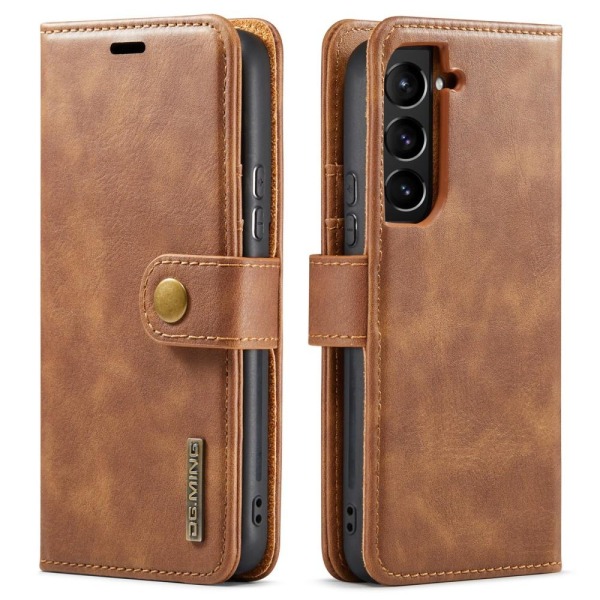 DG MING Samsung S22 2-in-1 magneettinen lompakkokotelo - ruskea Brown