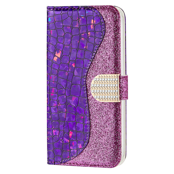SKALO Samsung A54 5G Glitter design Lompakko kotelo - Violetti Purple