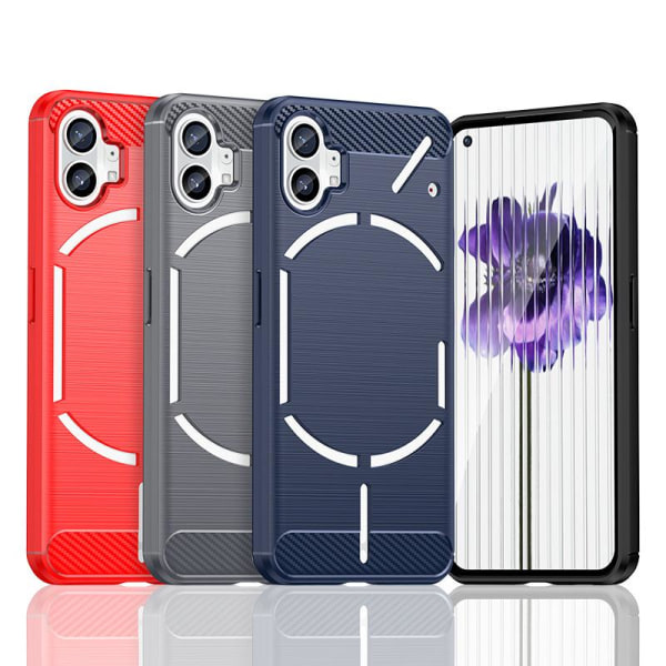 SKALO Nothing Phone (1) Armor Carbon Iskunkestävä TPU suojakuori - Valitse väri Black