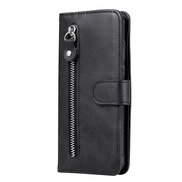 SKALO Xiaomi Redmi 14C Klassisk Pungetui med lynlåsrum - Sort Black