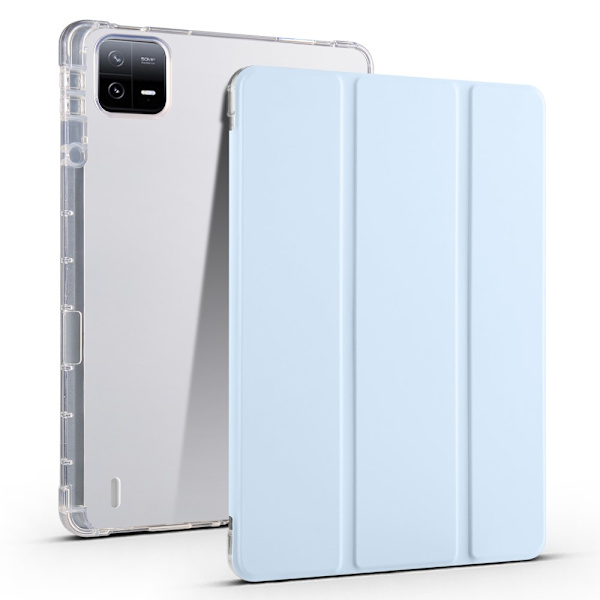 SKALO Xiaomi Pad 6 Trifold Fodral med Transparent Baksida - Ljusblå Ljusblå