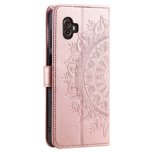 SKALO Samsung Xcover6 Pro 5G Mandala Plånboksfodral - Roséguld Rosa guld