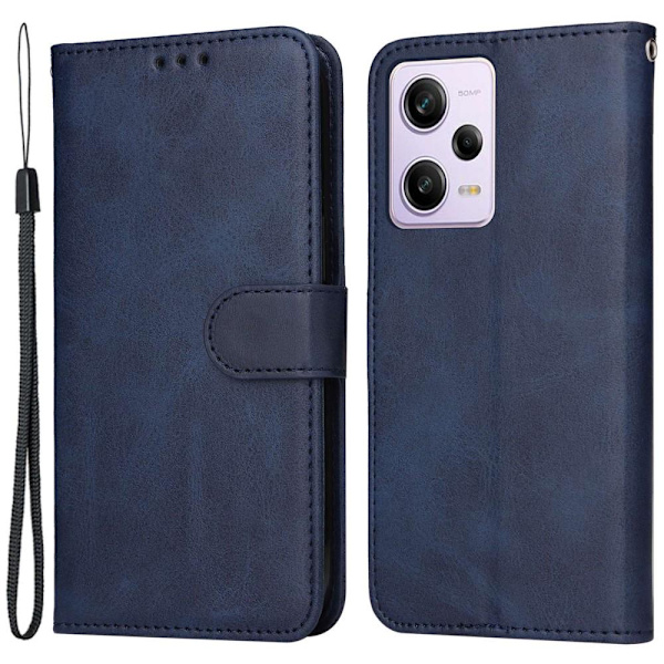 SKALO Xiaomi Redmi Note 12 Pro 5G Flip Cover m. pung i PU-læder - Blå Blue