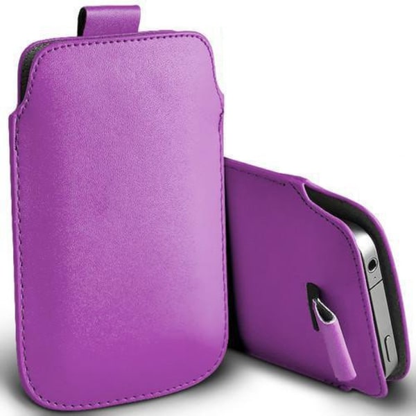 Pull tab / Läderficka - Passar iPhone 5/5S/5C/SE - fler färger Vit