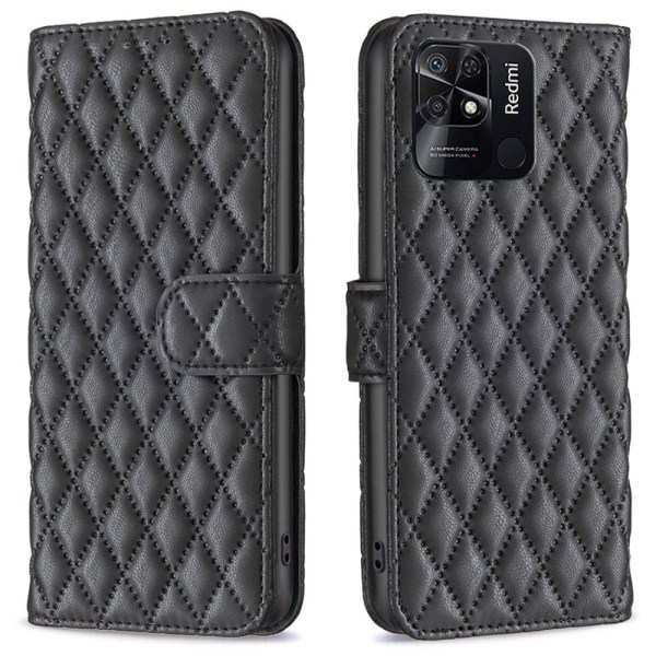 SKALO Xiaomi Redmi 10C BINFEN COLOR Quiltet Pung - Sort Black