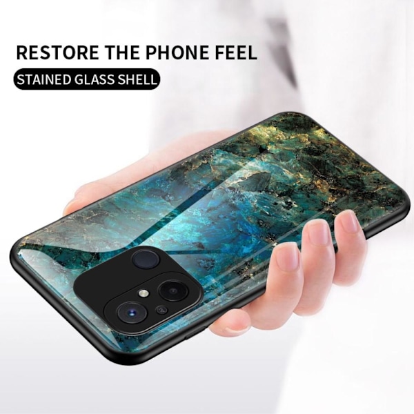 SKALO Xiaomi Redmi 12C 4G Marmori karkaistu lasi TPU-suojakuori - #2 Multicolor