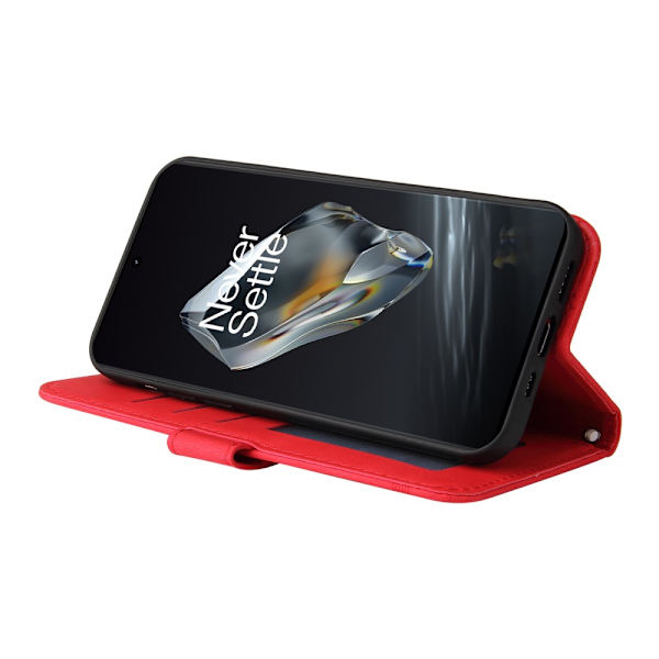 SKALO OnePlus 12R 5G Plånboksfodral i PU-Läder - Röd Röd